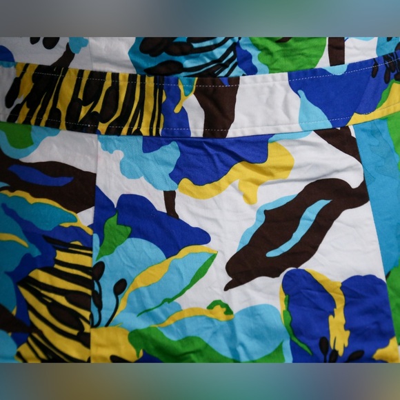 a.n.a Strapless Floral Cotton Sundress Size 16 Blue Green Yellow Fit & Flare - Picture 5 of 10